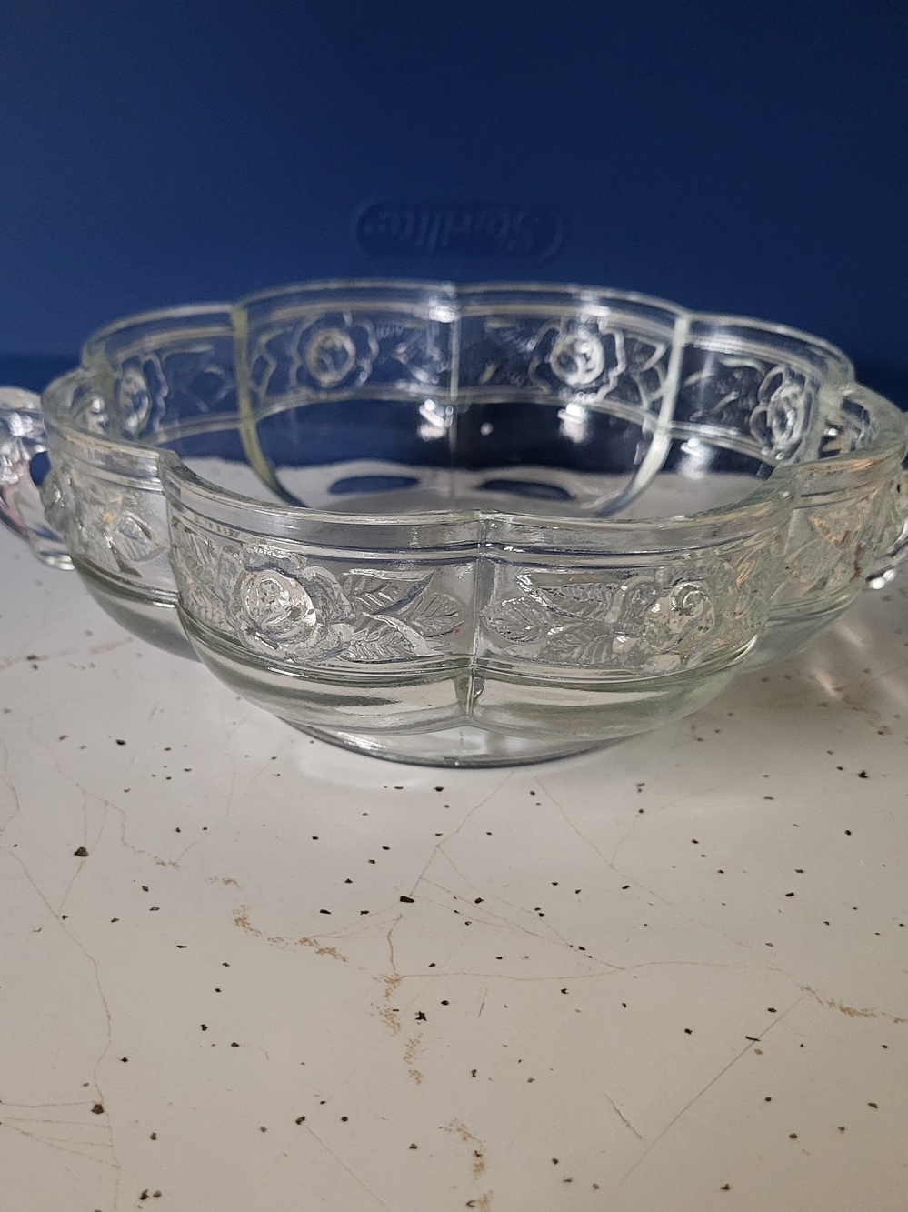 Vintage Jeannette Glass Aztec Rose Candy Dish